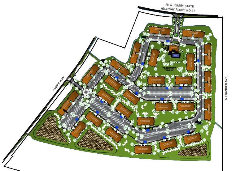 This image provided by Pizzo and Pizzo/Presidential Gardens at Manchester LLC shows the site plan for the complex. Thank you to Pizzo and Pizzo for the image.