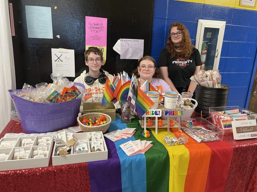 PRIDE items available for sale at lunches, sponsored by GSA. Photo by Sam Verdi