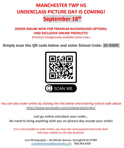 Underclass Photo Day is Wednesday, September 18!